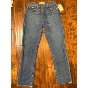 Reformation Dark Wash Brooke Zip Jean Blue Denim Jeans, Size 26